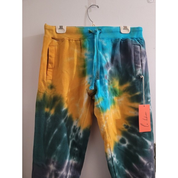 La Detresse Women's Tie Dye Adjustable Limeade Ribbed Cuffs Sweatpants (Med) NWT - Picture 2 of 9
